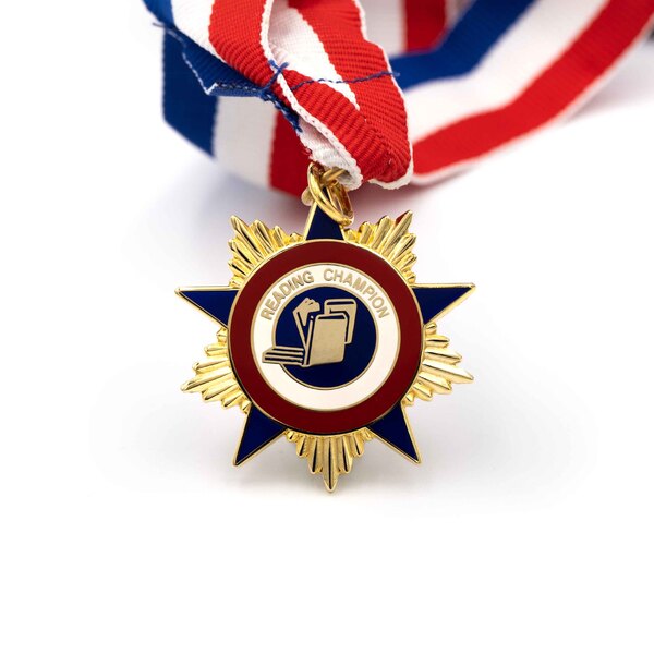 3-Layered Gold-Plated Reading Champion Custom Medal Custom Reading Champion Medals
