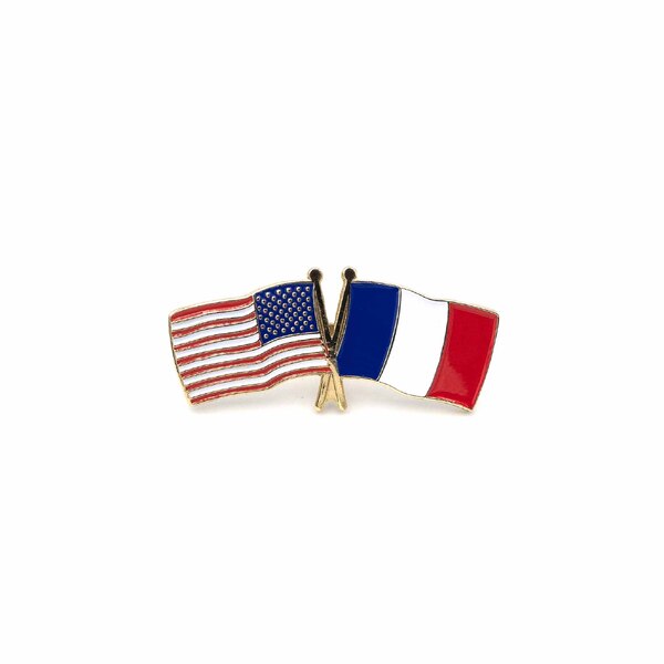 USA and France Flag Lapel Pin