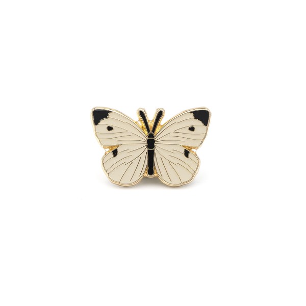 Gold-Plated Ivory Butterfly Lapel Pin