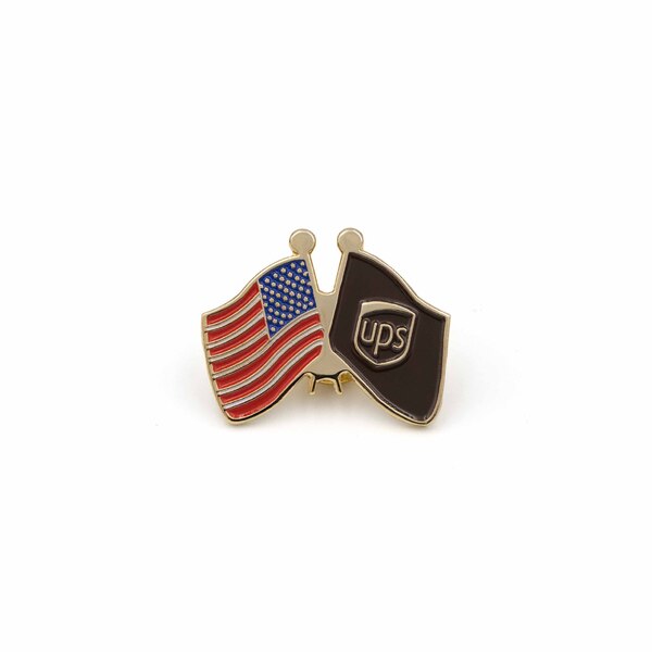 UPS and USA Flag Lapel Pin