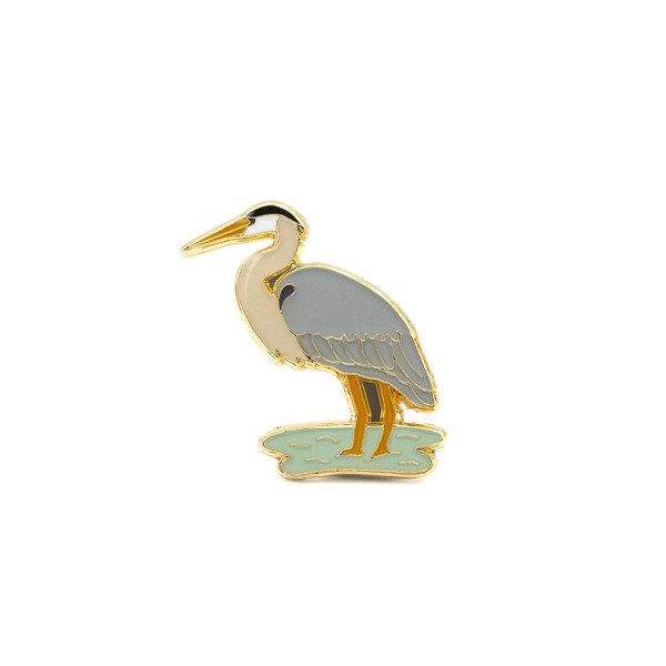 Great blue heron pin