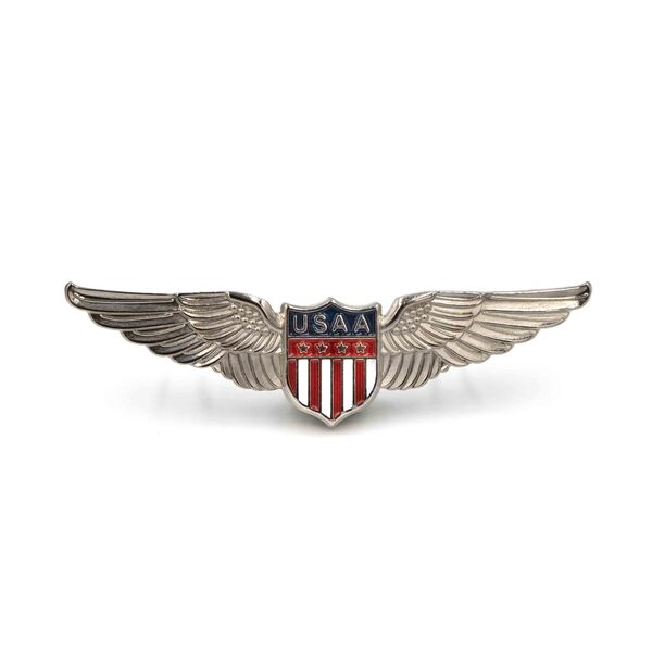 Patriotic Nickel-Plated Aviator Badge