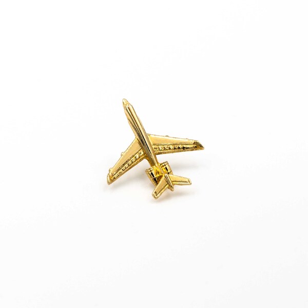 3D Gold-Plated Airplane Enthusiast Lapel Pin