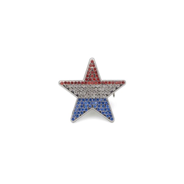 Patriotic Pentagonal Rhinestone Badge