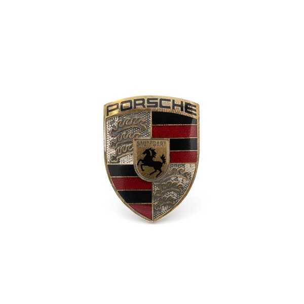 Antique Gold Porsche Badge