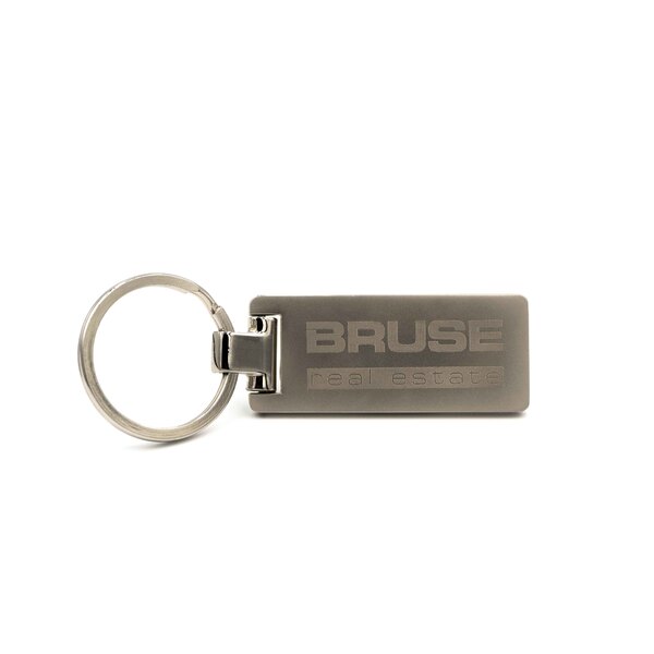 Bruce Real Estate Minimalist Nickel Keychain