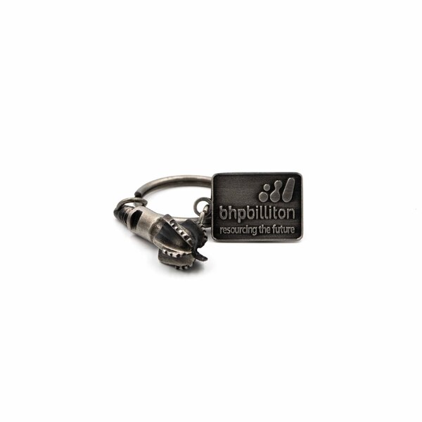 BHP Billiton Dual-Charm Antique Keychain