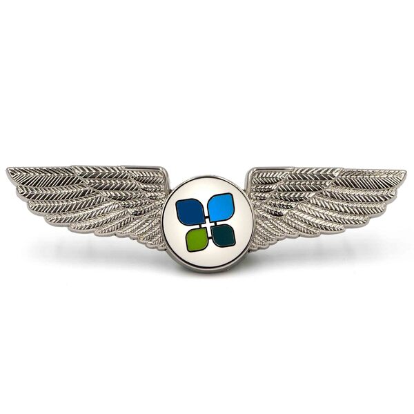 Custom Nickel-Plated Aviator Badge with Imitation Hard Enamel