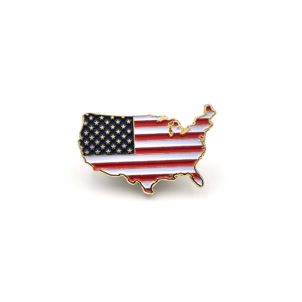 Gold-Tone American Flag Continental Emblem